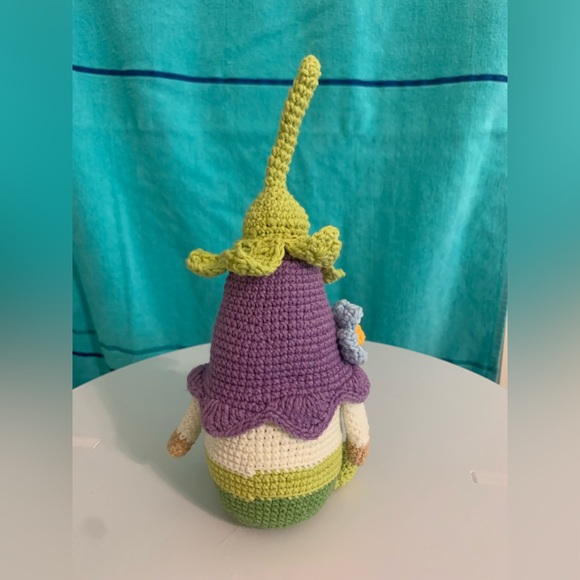 Handmade crochet Mr “Bellflower” gnome - Picture 3 of 7